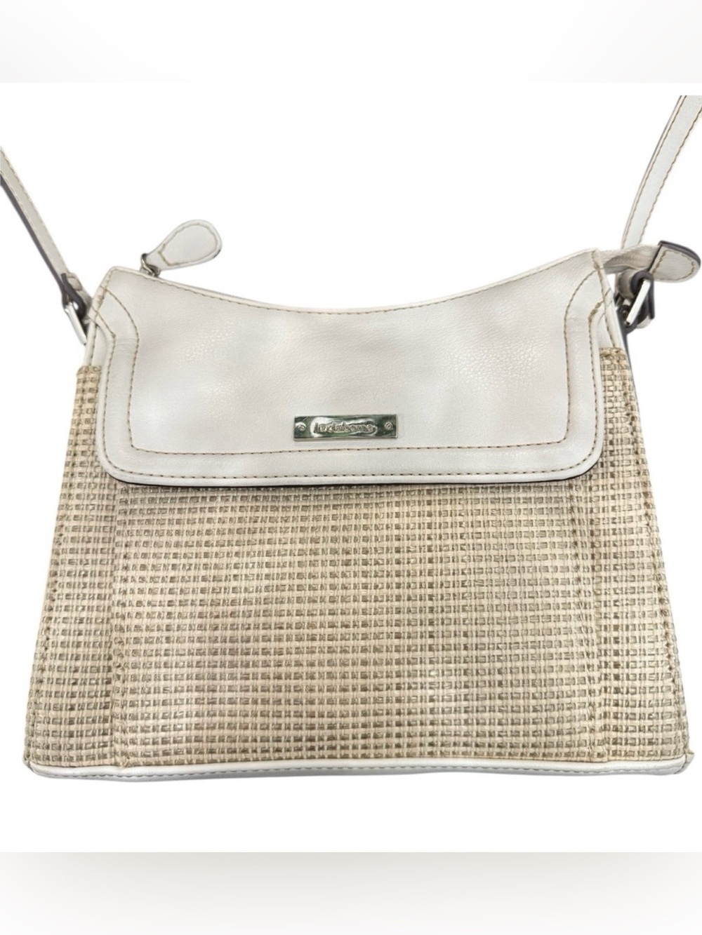 Liz Claiborne Woven Straw Crossbody Bag Purse